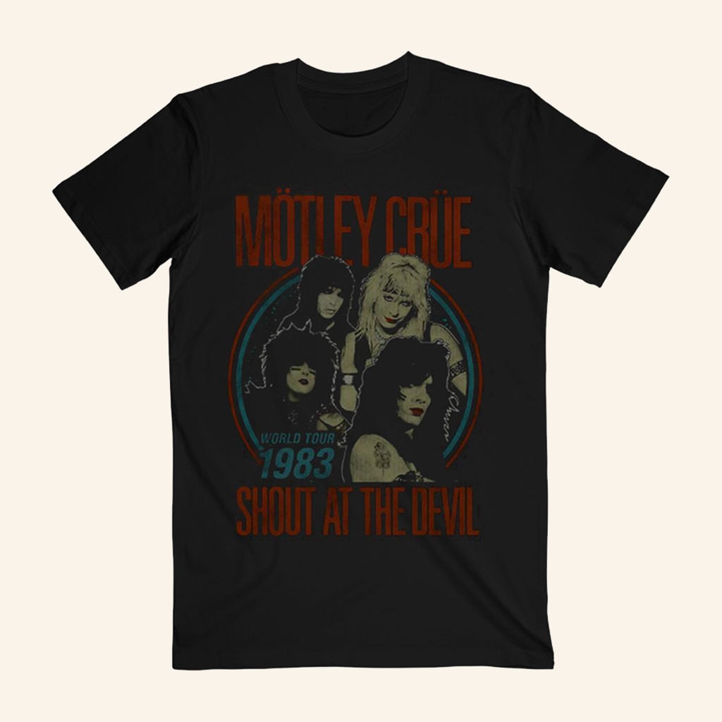 Motley Crue Merch Vintage 83 Shout Photo TShirt Motley Crue Shirt Present For Music Lovers