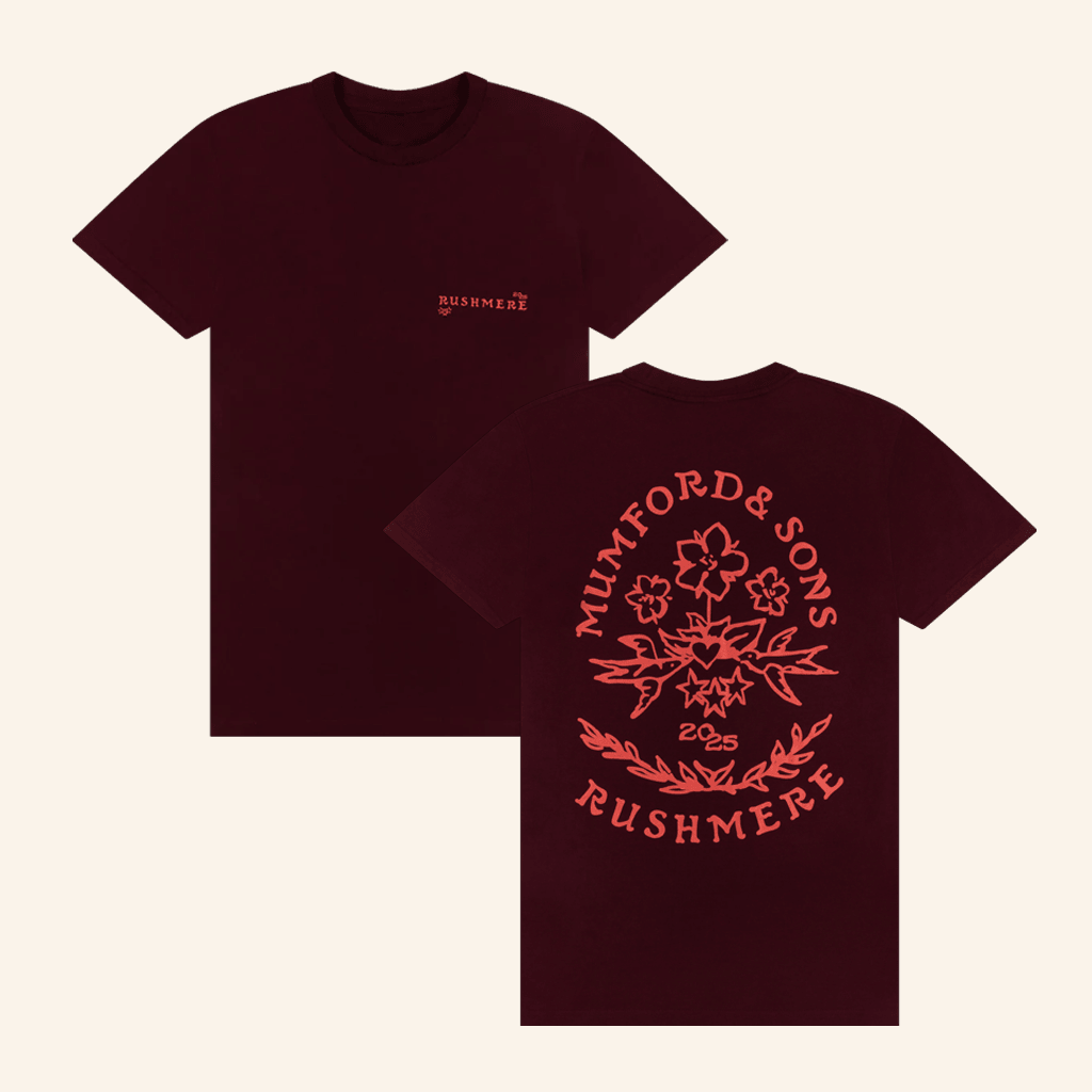 Mumford And Sons Merch Maroon Stamp Print TShirt Gifts For Her