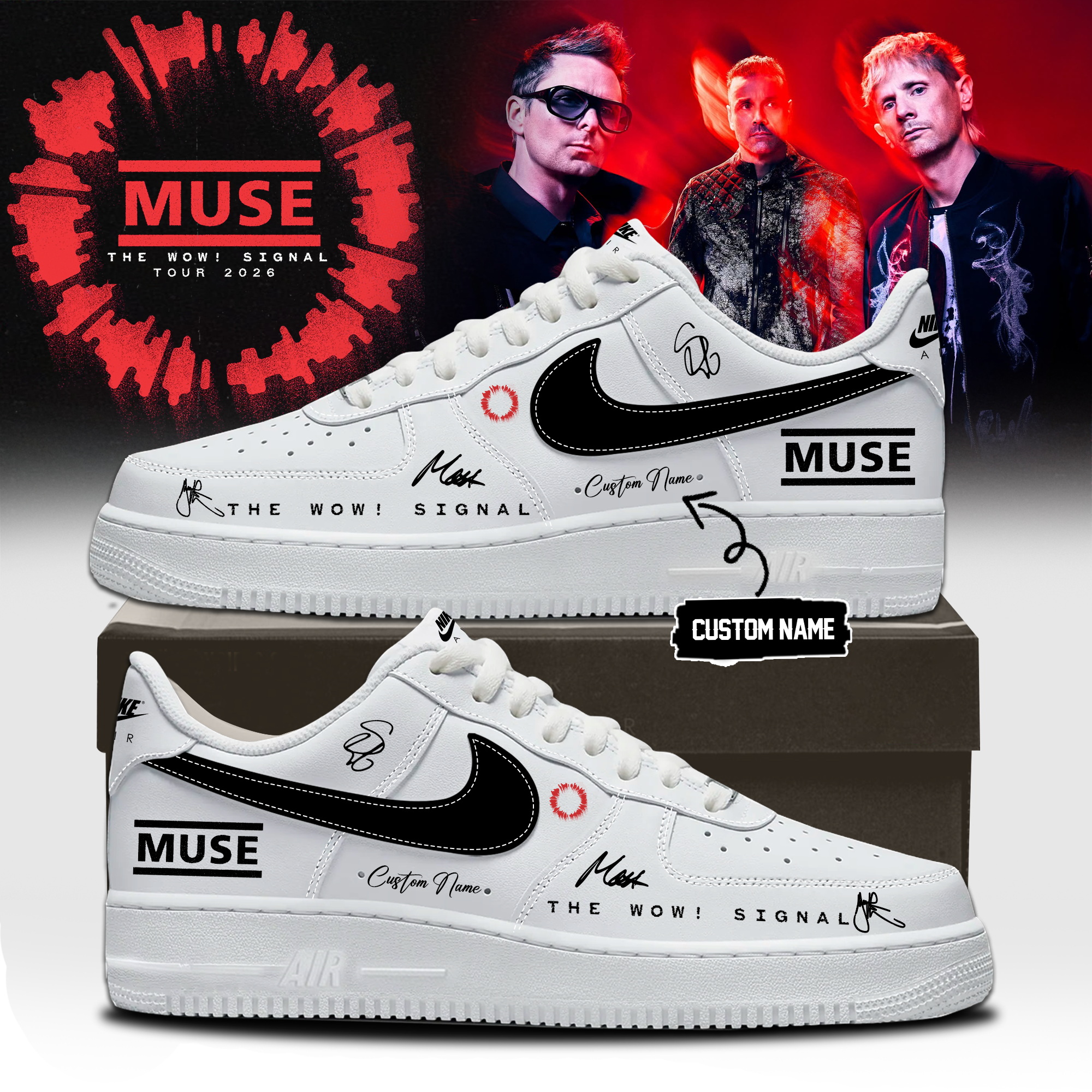 Muse The Wow Signal Tour 2026 Custom Fan Sneakers