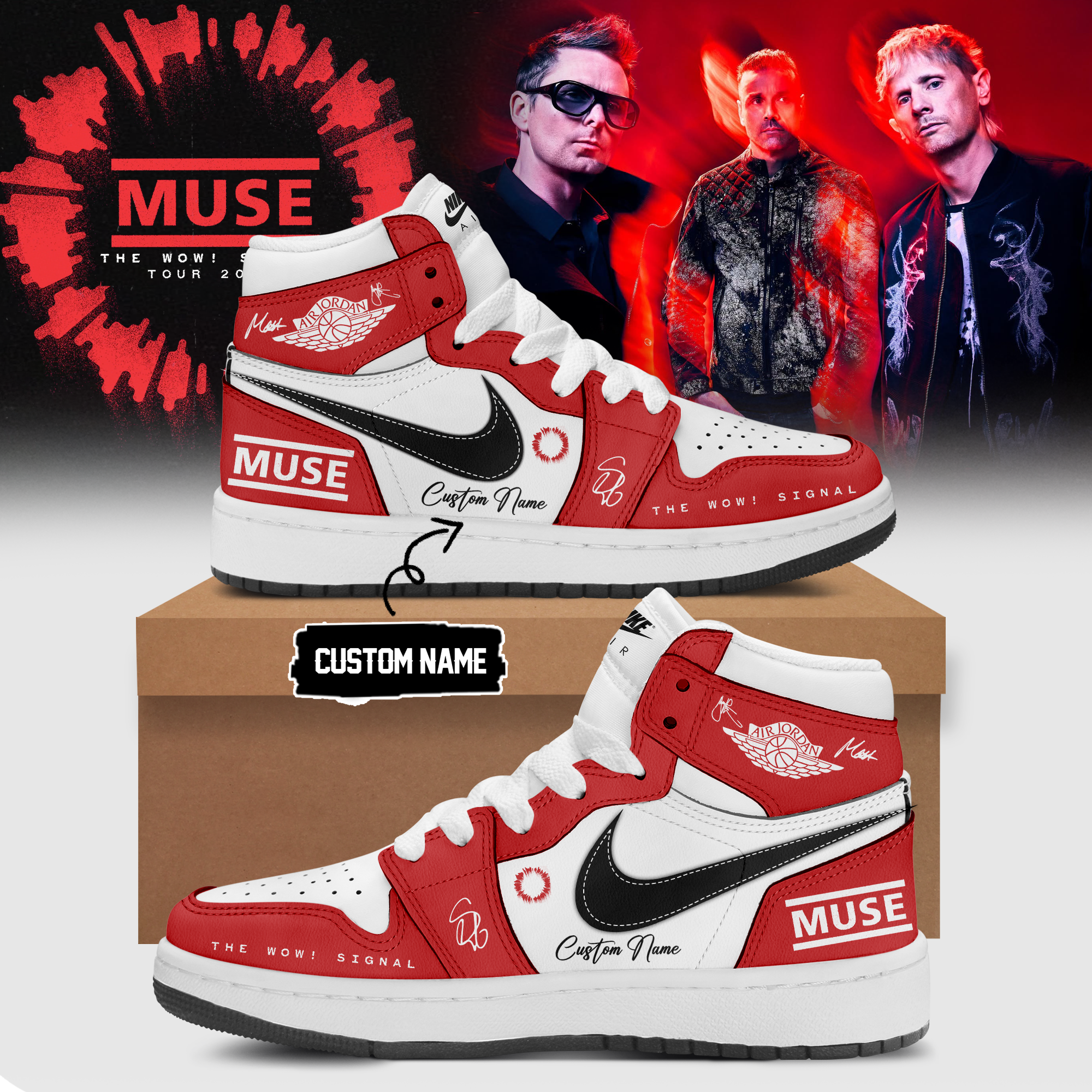 Muse The Wow Signal Tour 2026 Exclusive Graphic Sneakers