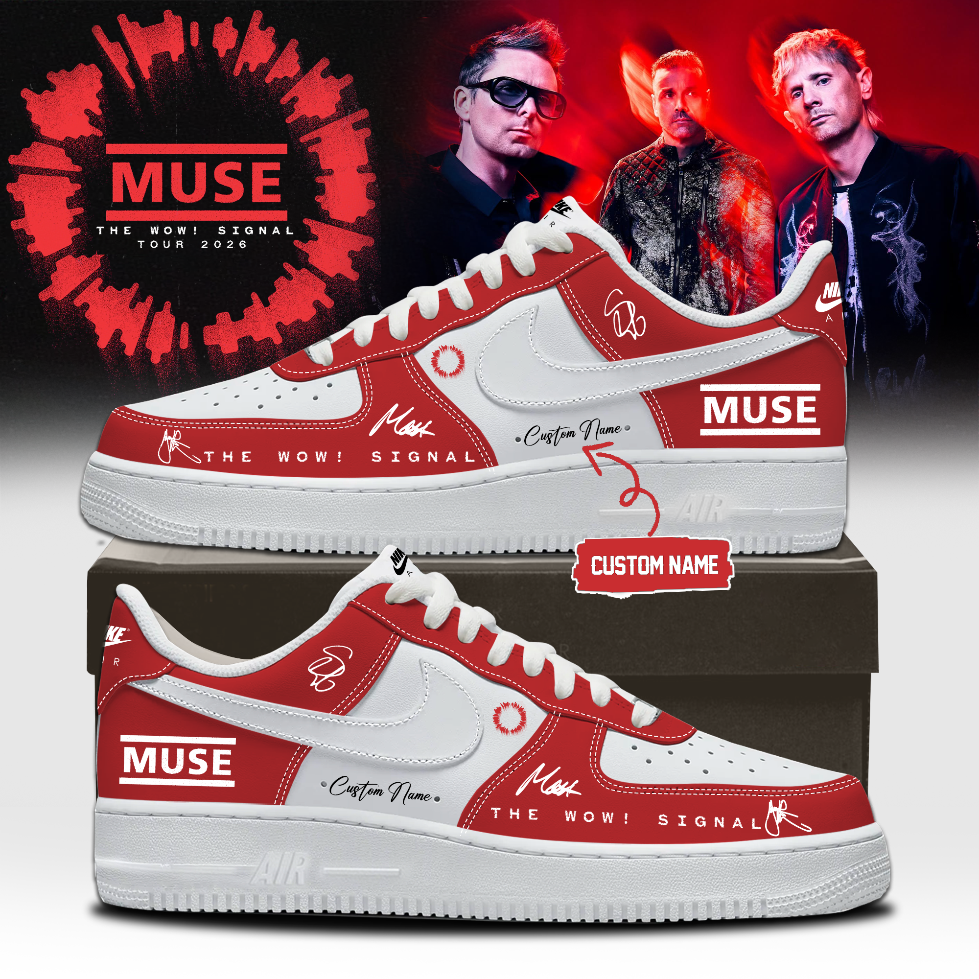 Muse The Wow Signal Tour 2026 Limited Edition Graphic Shoes