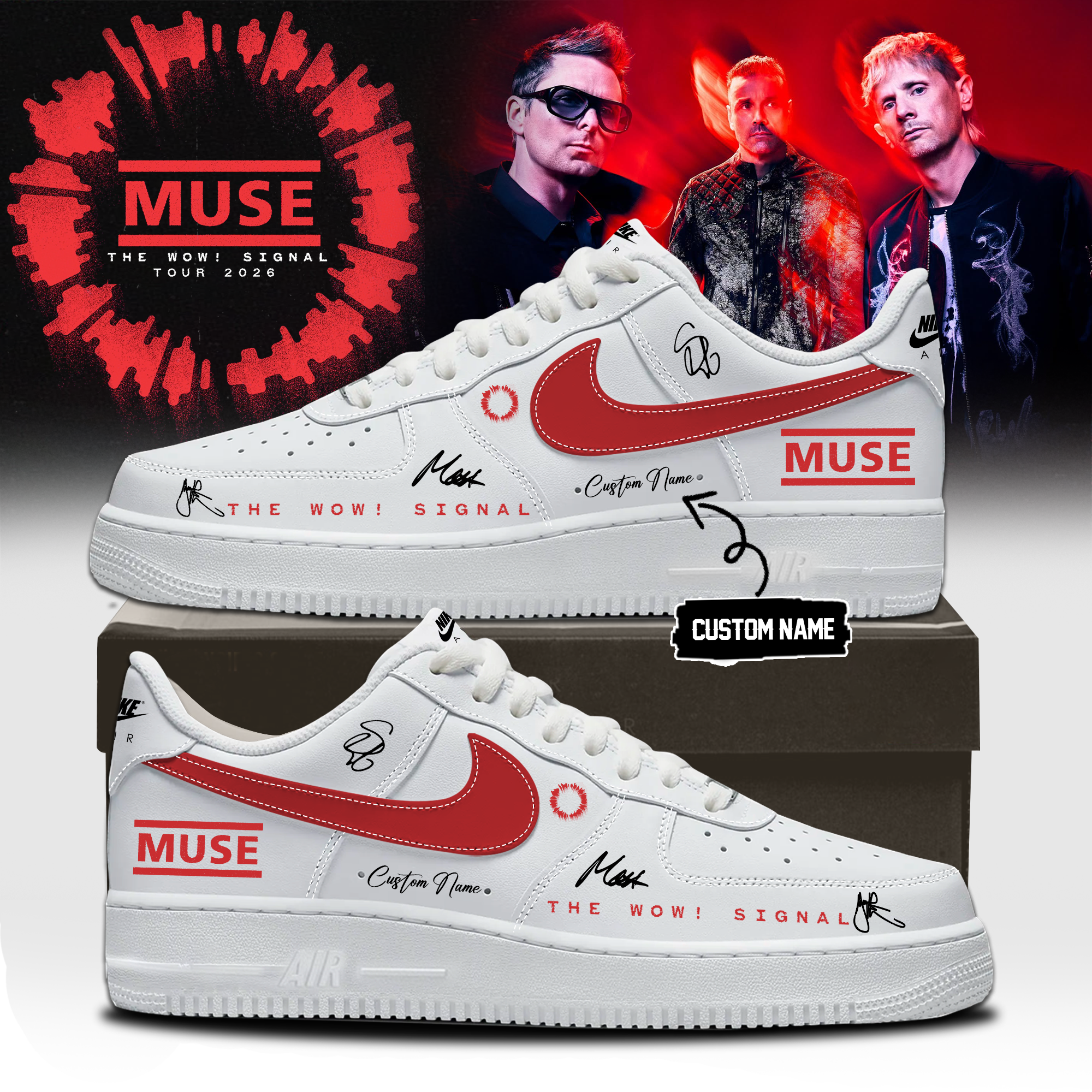 Muse The Wow Signal Tour 2026 Limited Edition High Top Shoes