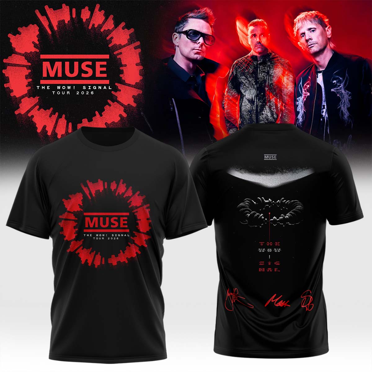 Muse The Wow Signal Tour 2026 Limited Edition Tour Tee
