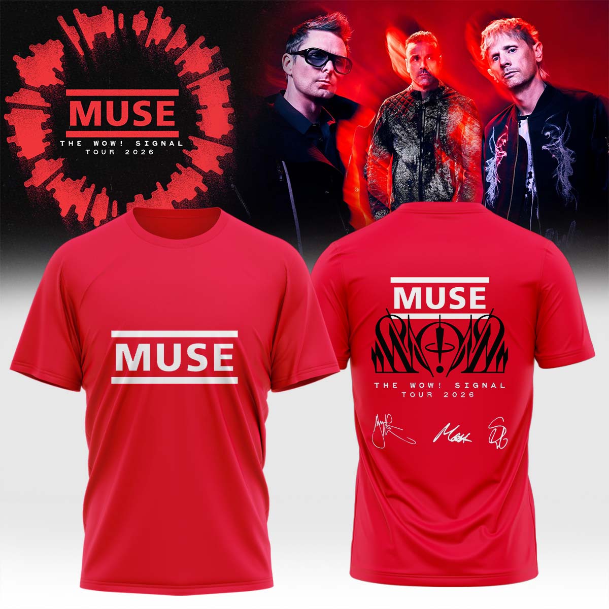 Muse The Wow Signal Tour 2026 Signature Concert T Shirt