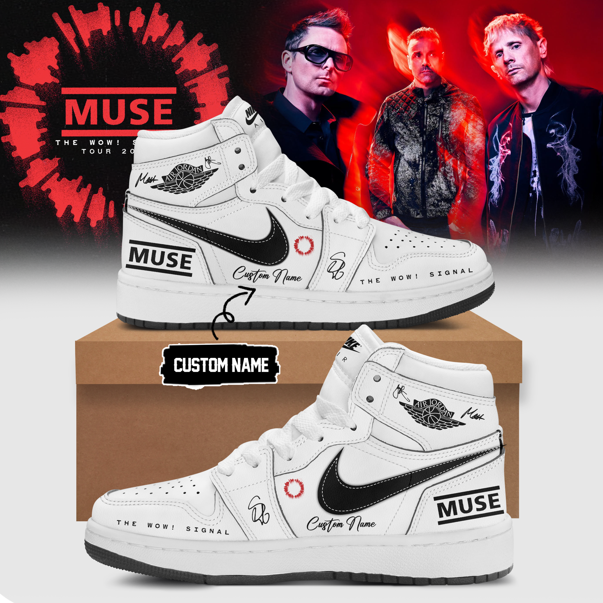 Muse The Wow Signal Tour 2026 Signature Custom Sneakers