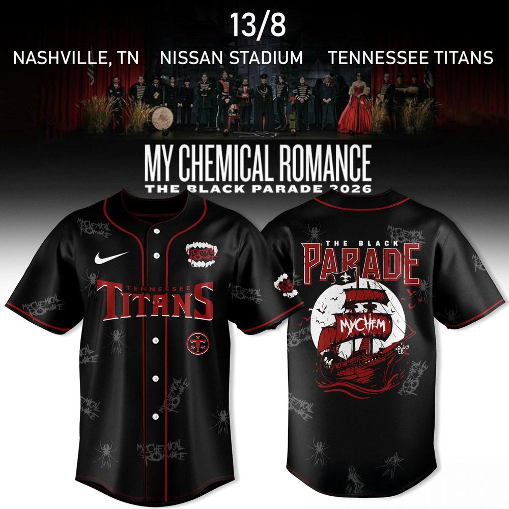 My Chemical Romance The Black Parade 2026 Tennessee Titans Baseball Jersey Alternative Rock Fanwear 2 - Unicasport My Chemical Romance The Black Parade 2026 Tennessee Titans Baseball Jersey Alternative Rock Fanwear