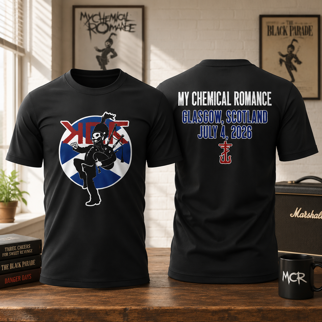 My Chemical Romance The Black Parade Tour 2026 Glasgow UK Concert Tee Gift