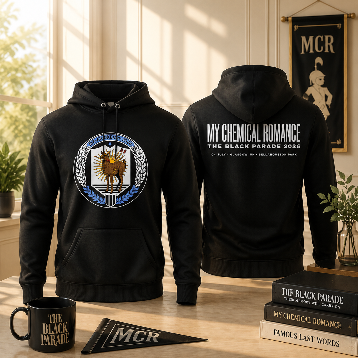 My Chemical Romance The Black Parade Tour 2026 Glasgow UK Limited Edition Hoodie