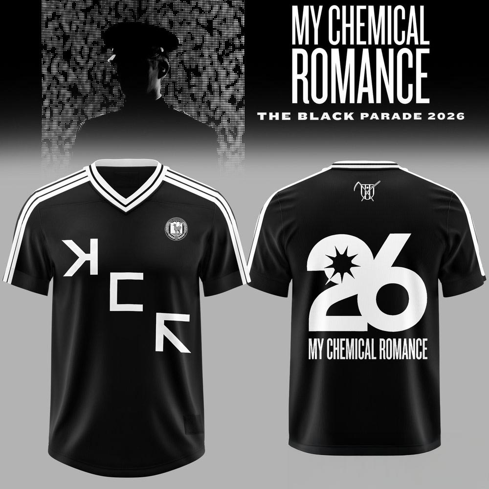 My Chemical Romance The Black Parade Tour NA 2026 Exclusive Football Jersey Rock Music Concert Fan Apparel 1 - Unicasport My Chemical Romance The Black Parade Tour NA 2026 Exclusive Football Jersey Rock Music Concert Fan Apparel