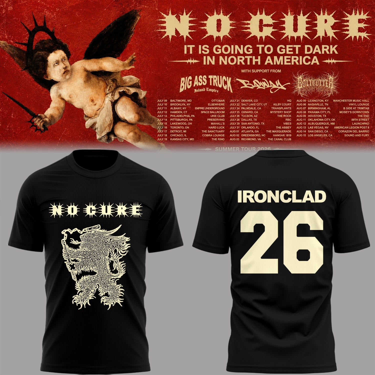 NC It Is Going To Get Dark Tour Premium Concert Graphic Tee