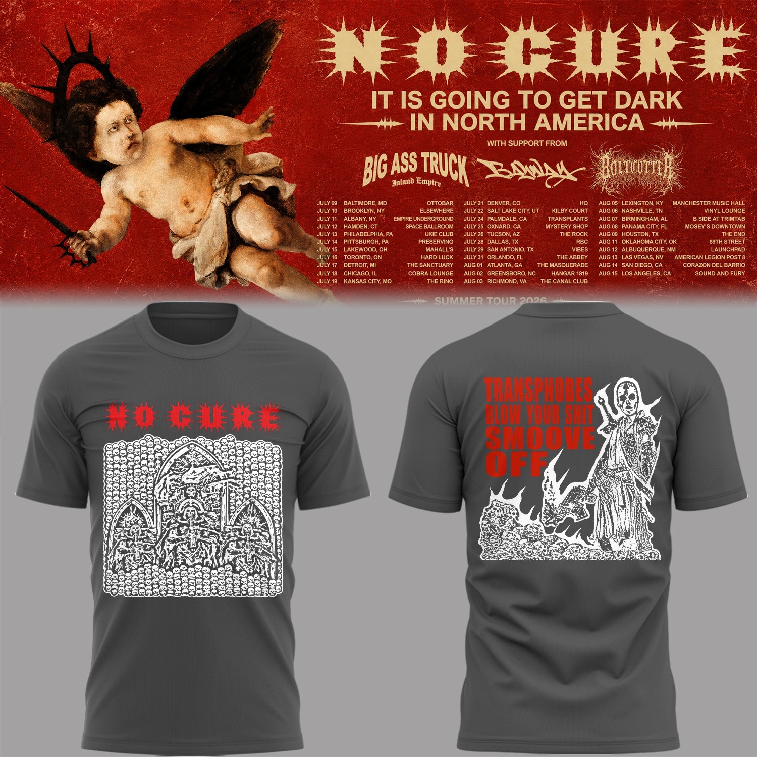 NC It Is Going To Get Dark Tour Signature Fan Graphic Tee