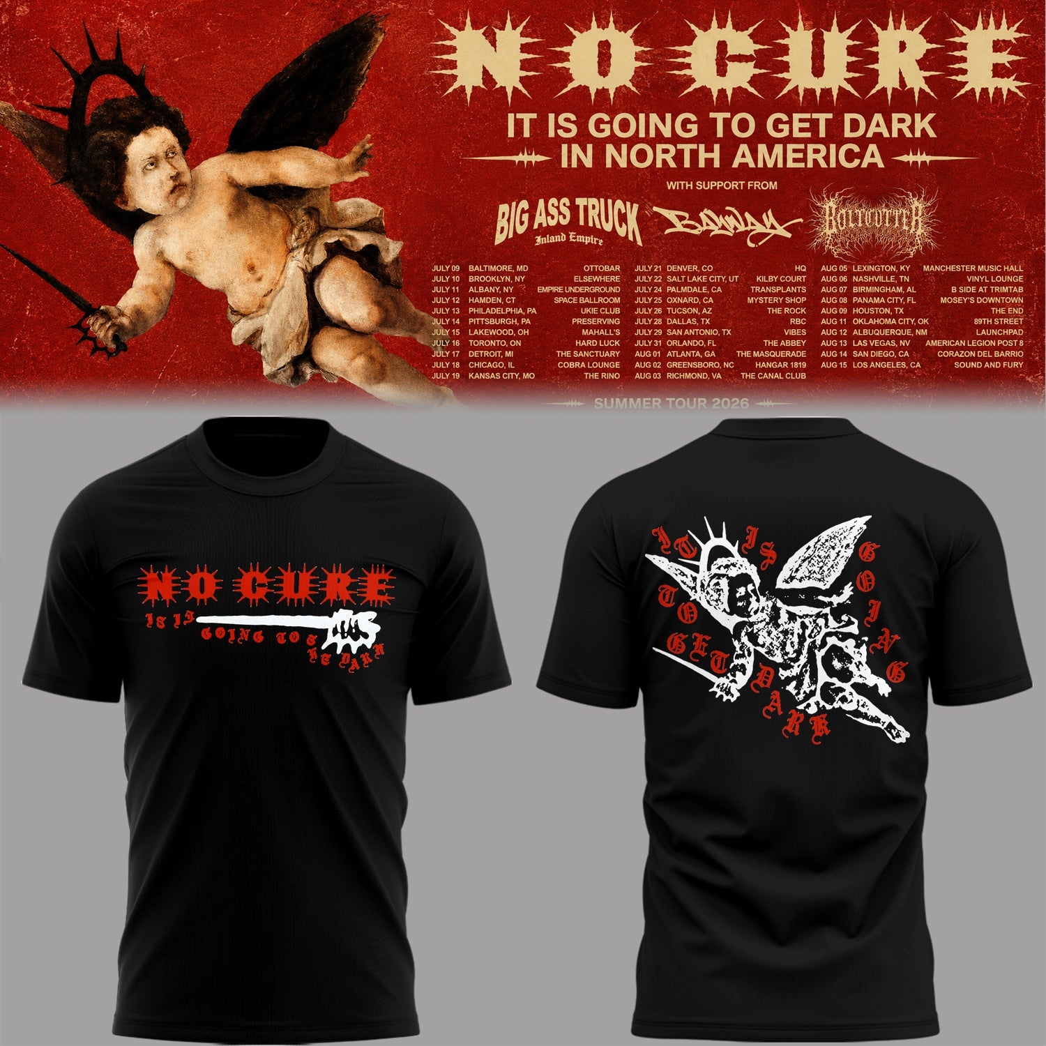 NC It Is Going To Get Dark Tour Vintage Concert Graphic T Shirt