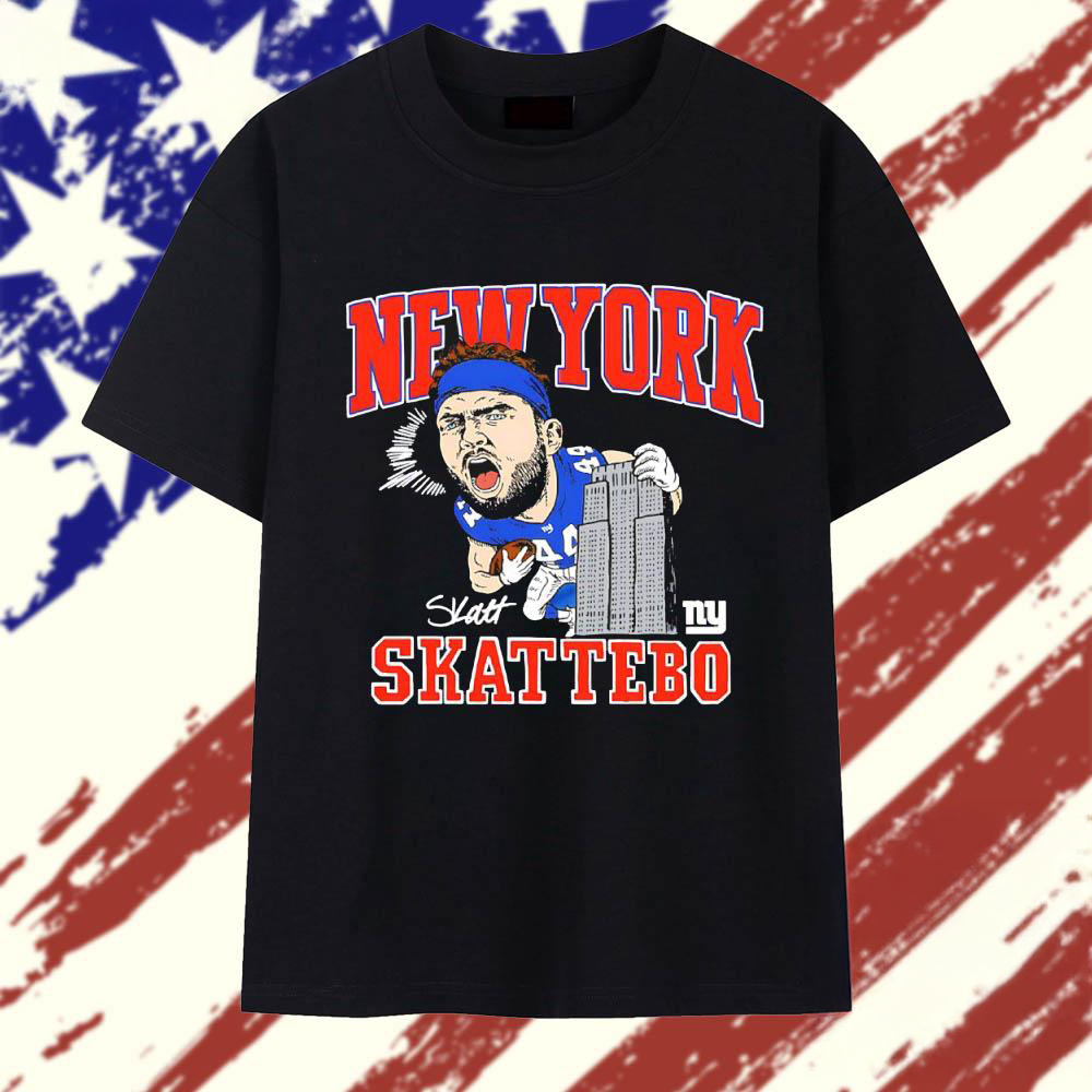 NFL Cam Skattebo New York Giants Football Caricature T Shirt