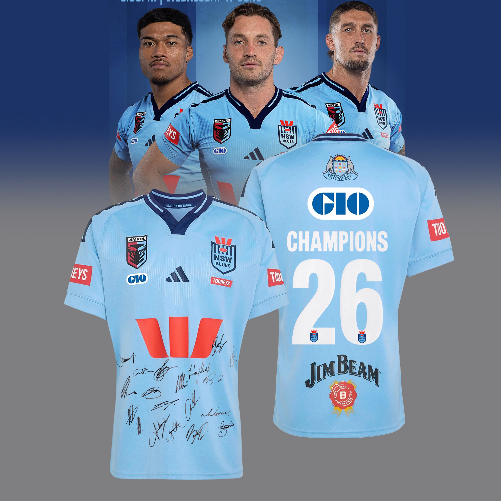 NSW Blues 2026 State Of Origin Champions Collector Rugby Jersey Gifts For Fans