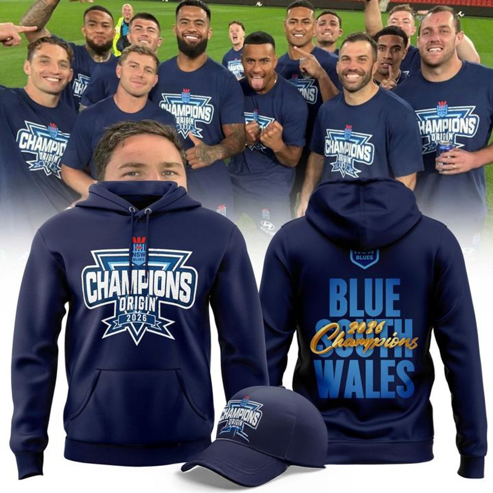 NSW Blues 2026 State Of Origin Champions Limited Edition Hoodie and Cap