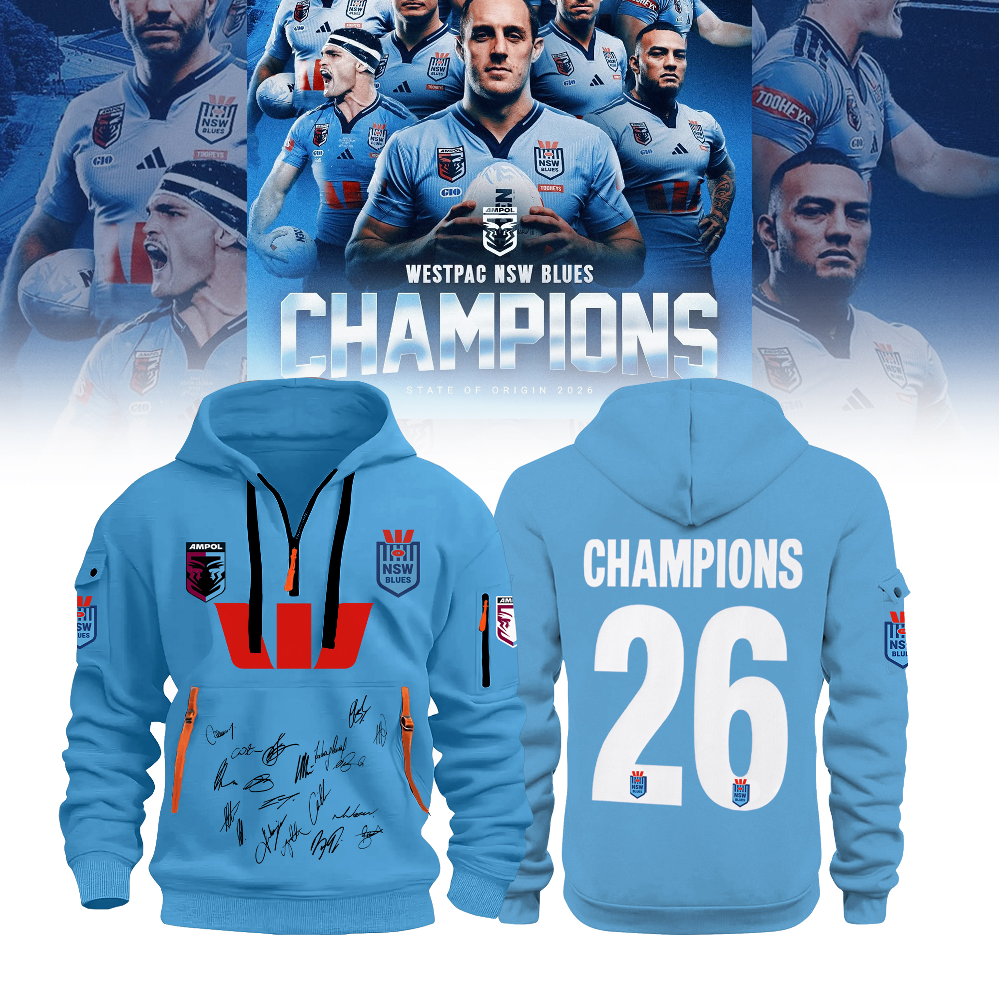 NSW Blues 2026 State Of Origin Champions Premium Hoodie Jacket Gifts For Fans