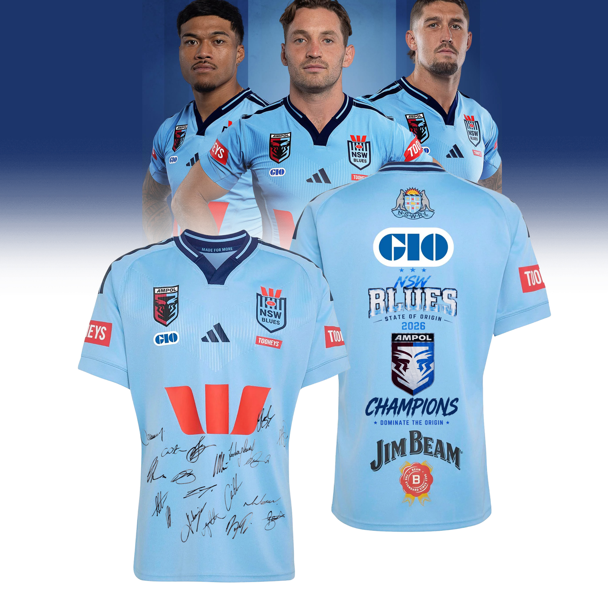 NSW Blues 2026 State Of Origin Champions Premium Rugby Jersey Gifts For Fans