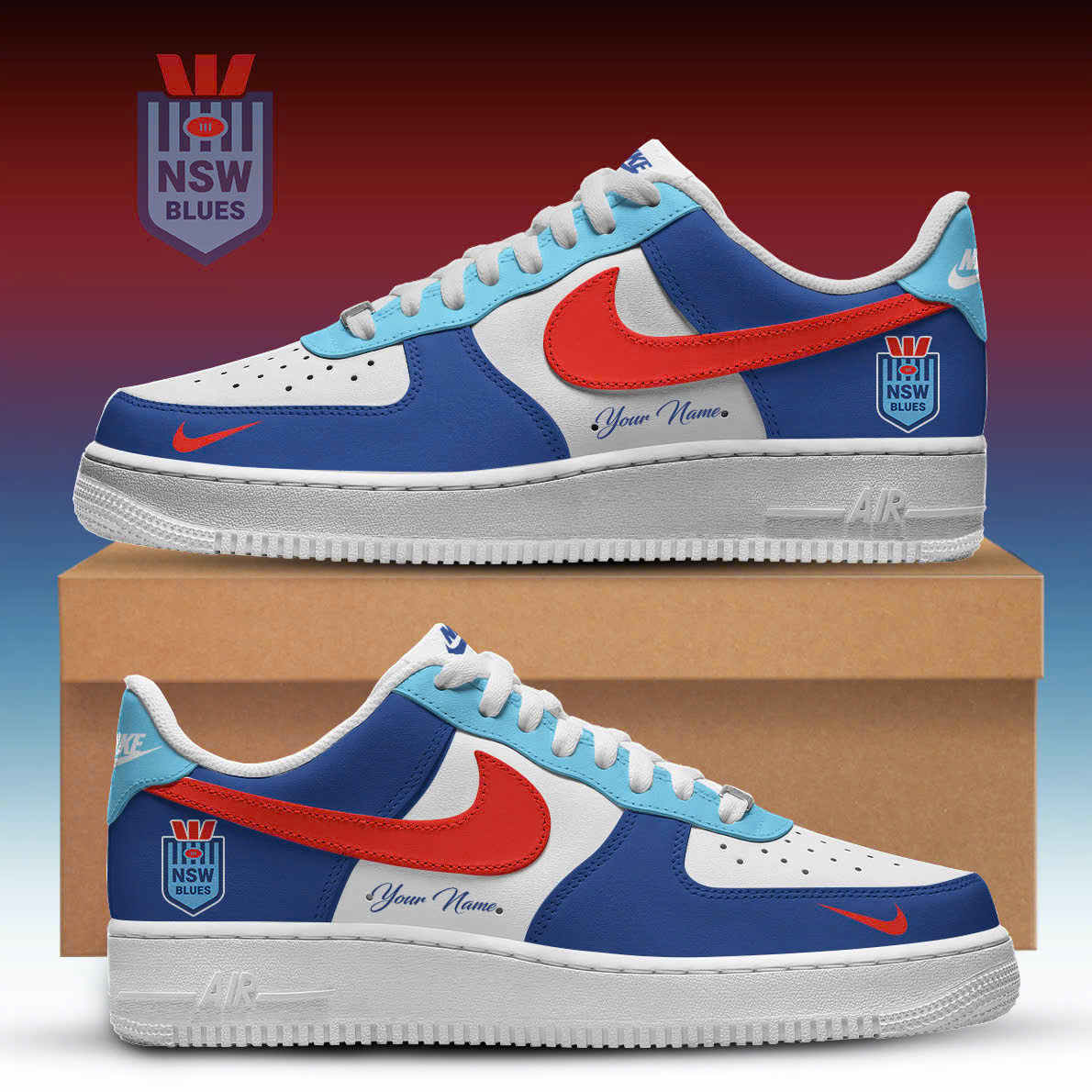 NSW Blues Edition Premium Air Force 1 Sneakers Collection