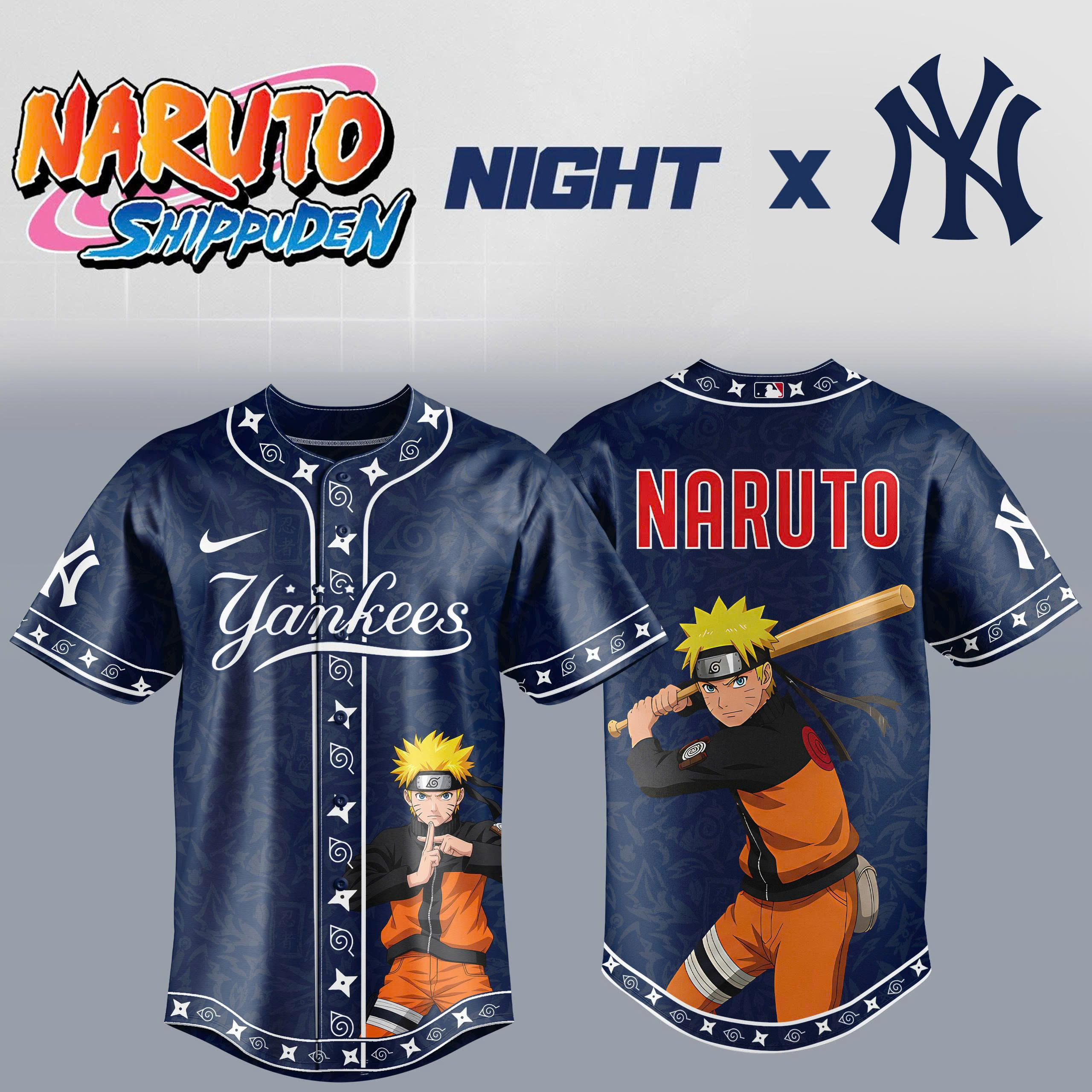 Naruto Nights Limited Edition Baseball Jersey Anime Inspired Game Night Fan Apparel