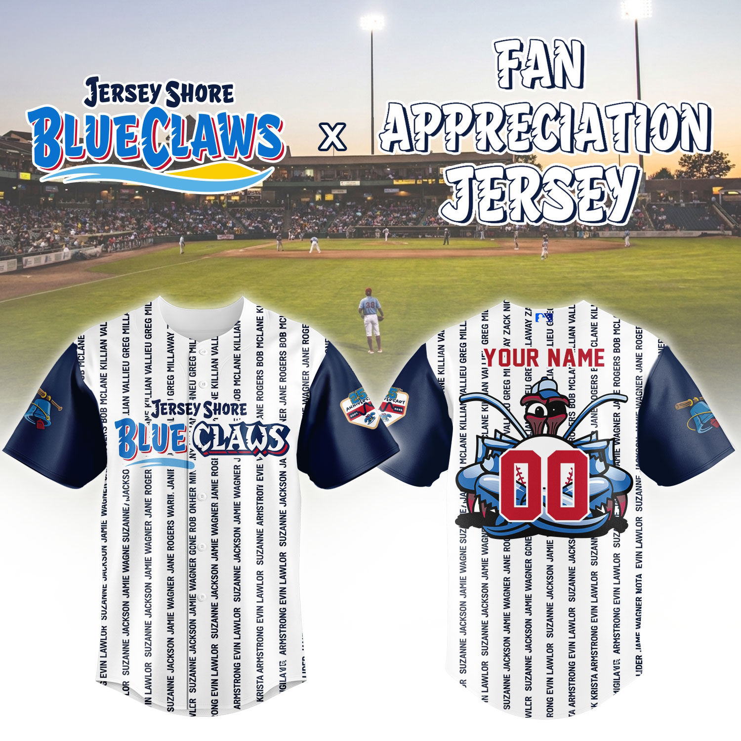 Nashville Sounds Jersey Shore BlueClaws Fan Appreciation Night Collector Baseball Jersey