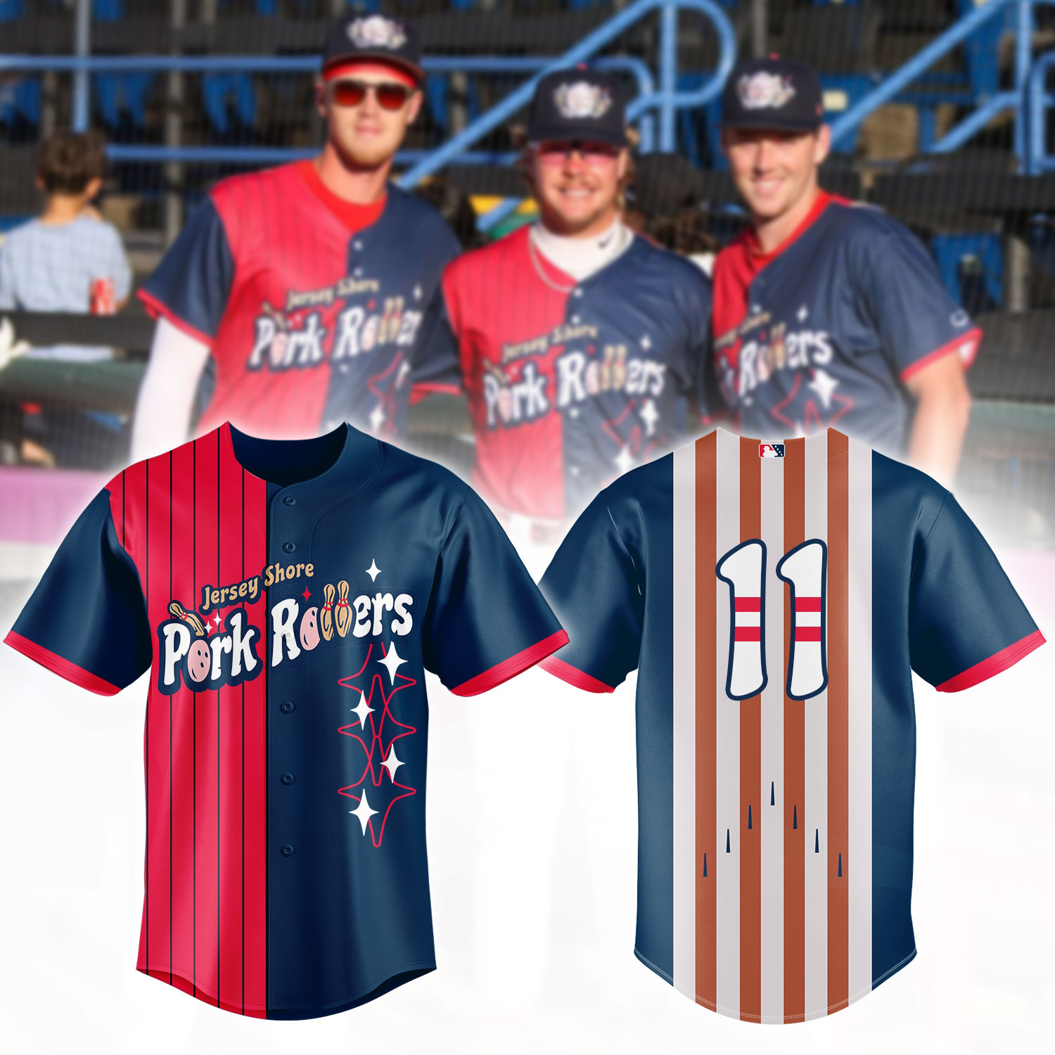 Nashville Sounds Jersey Shore Pork Rollers Special Edition Baseball Jersey