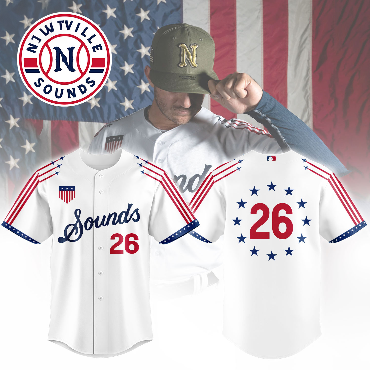 Nashville Sounds Military Appreciation Night Personalized Limited Baseball Jersey