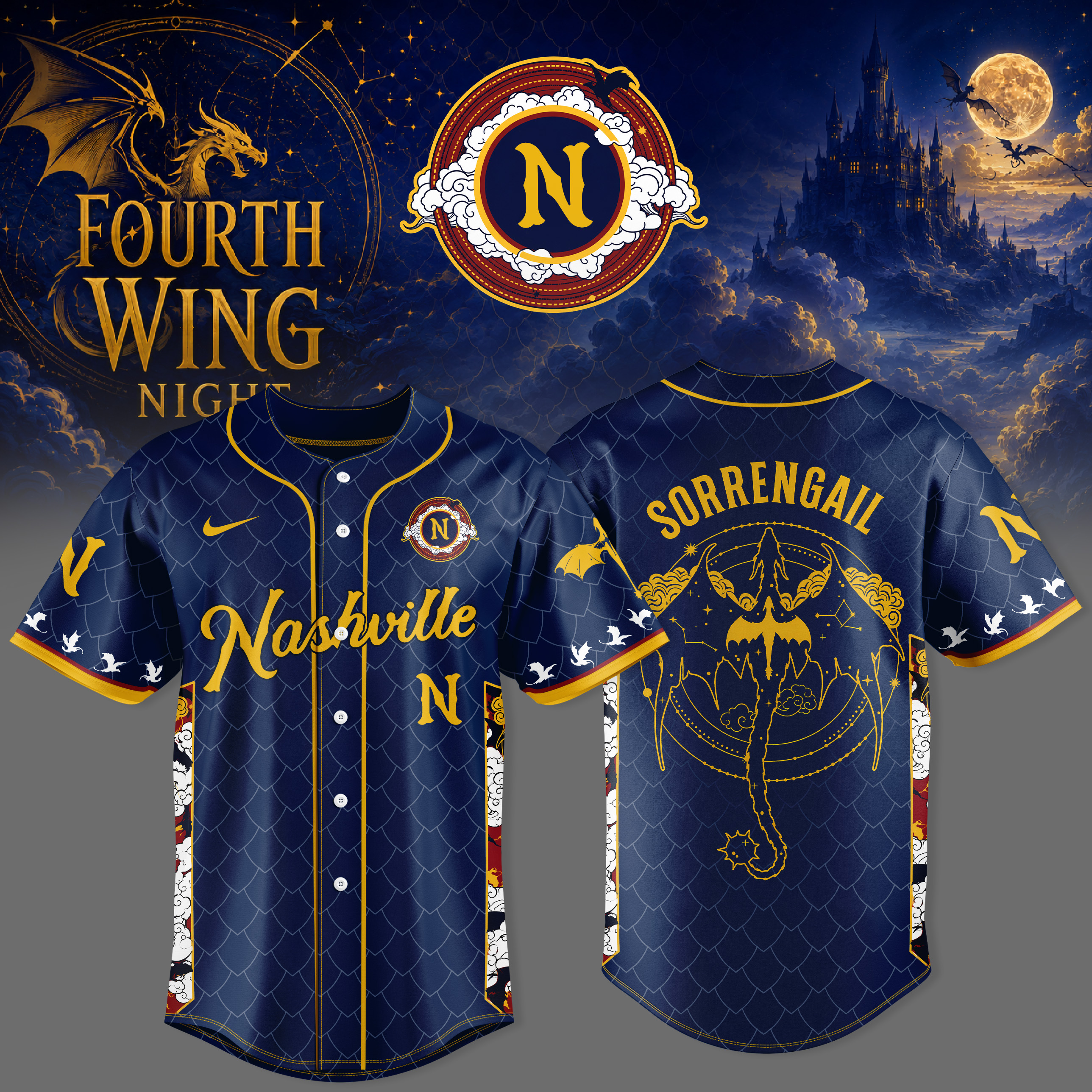 Nashville Sounds x Fourth Wing Night 2026 Limited Edition Baseball Jersey Gifts For Fans