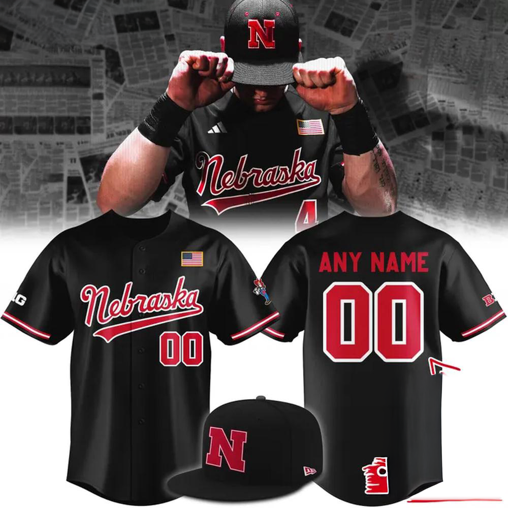 Nebraska Cornhuskers Baseball Back in Black Jersey Shirt