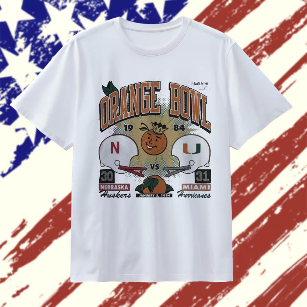Nebraska Vs Miami 1984 Orange Bowl Ncaa Football Matchup T Shirt