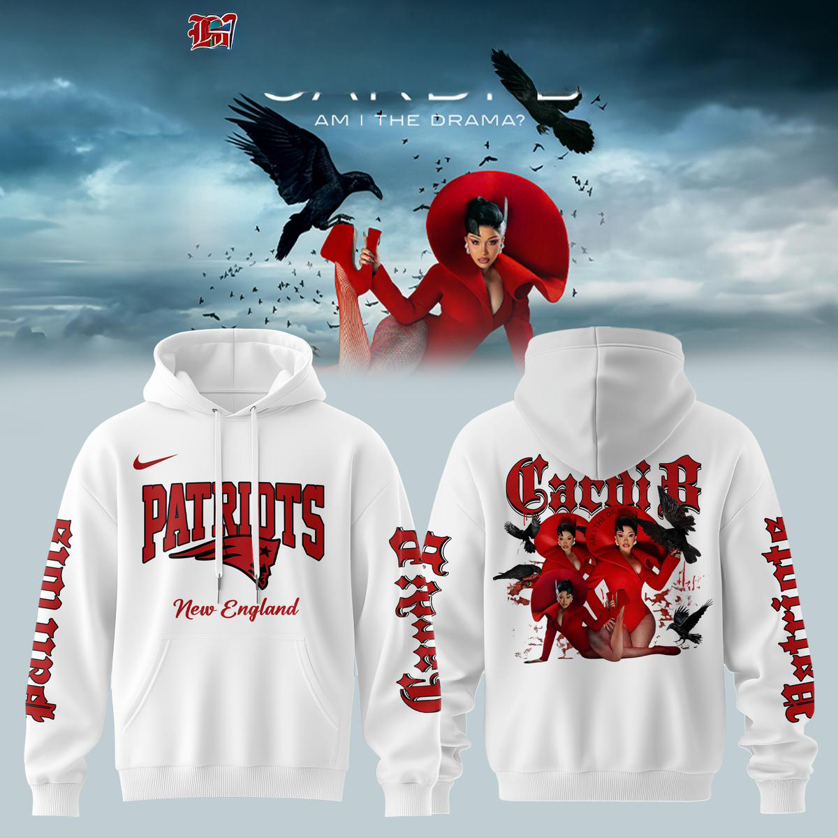 New England Patriots x Cardi B Little Miss Drama Tour 2026 Hoodie Shirt Merch 2026