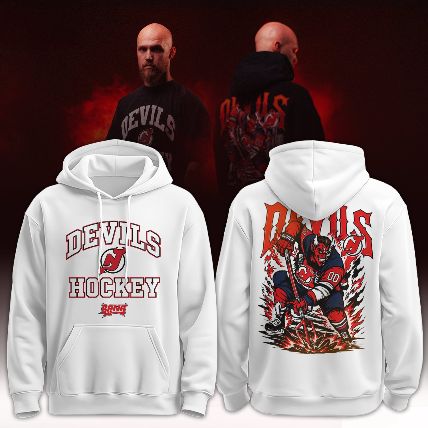 New Jersey Devils Sana Fanatics Fest Edition Premium Fan Pullover Hoodie