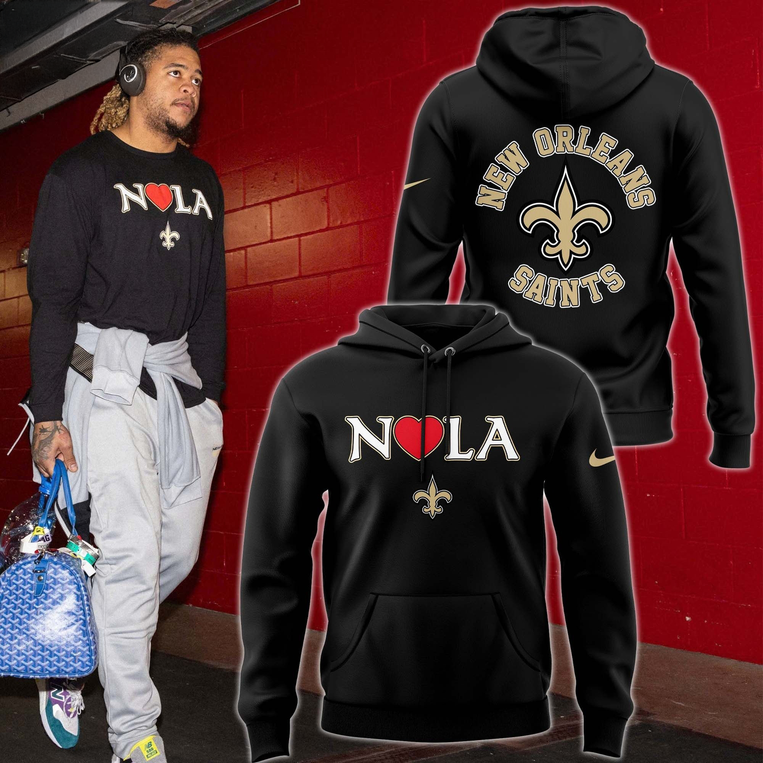 New Orleans Saints NOLA Premium Fan Hoodie