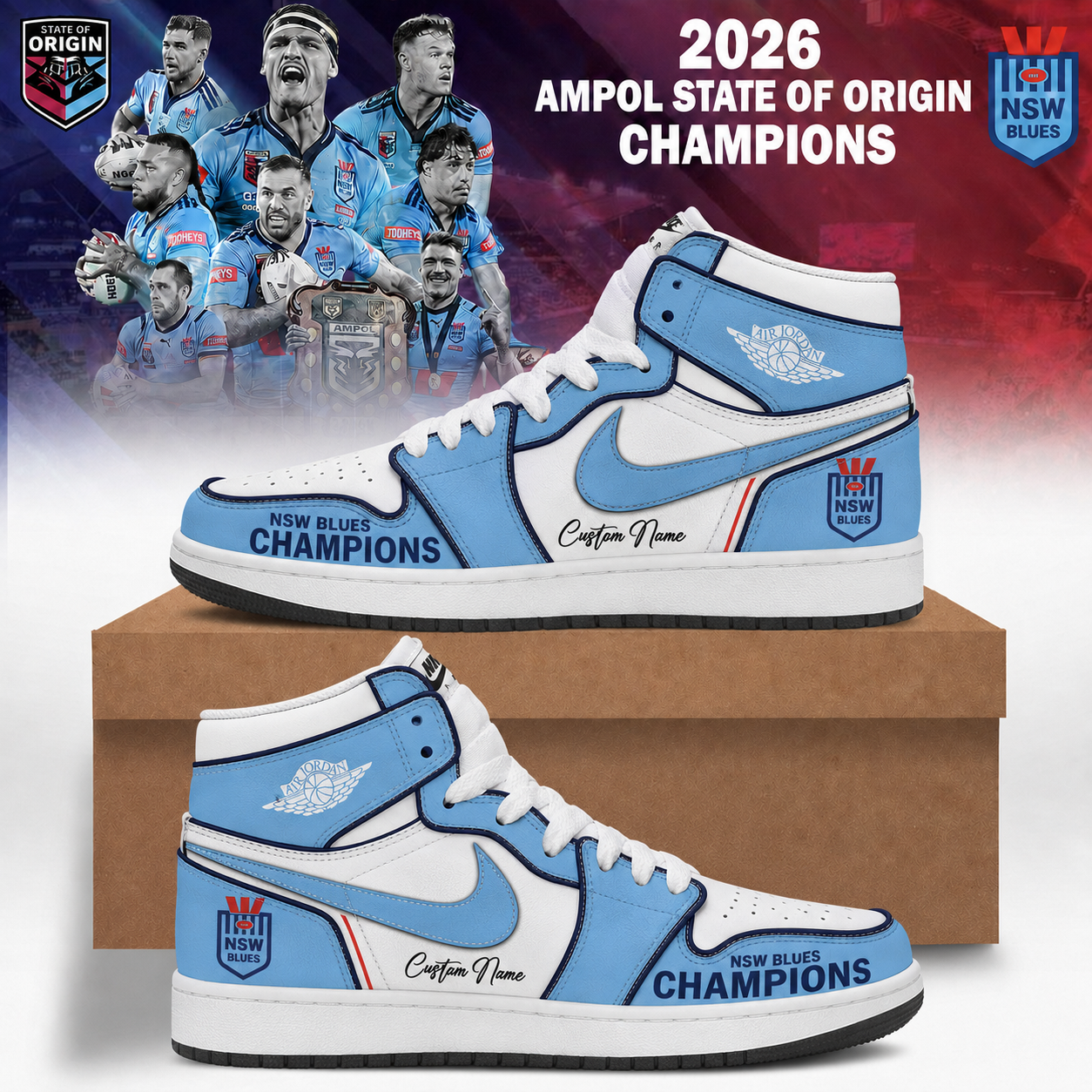 New South Wales Blues 2026 Champions Limited Edition Sneakers Gifts For Fans