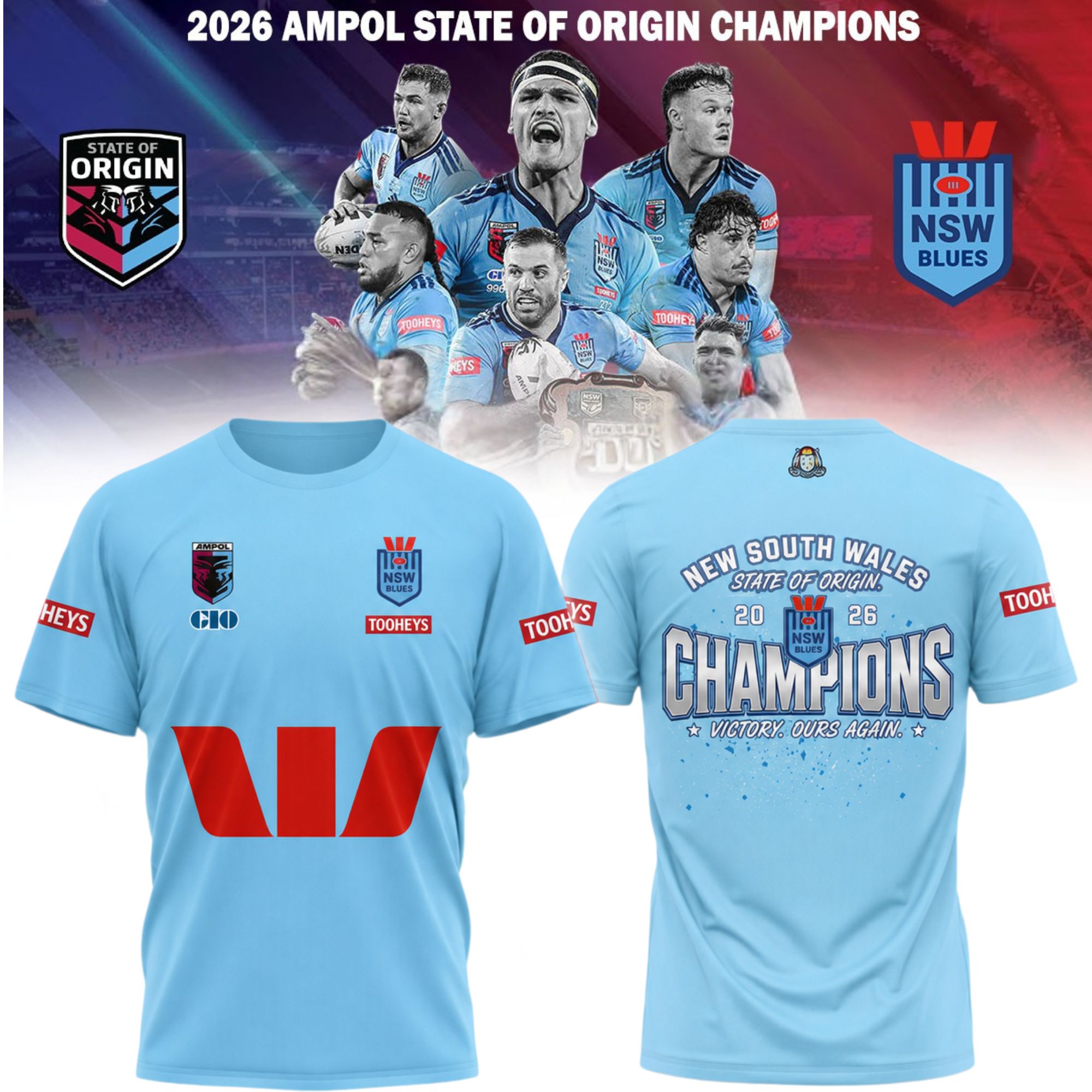 New South Wales Blues 2026 State Of Origin Champions Graphic Tee