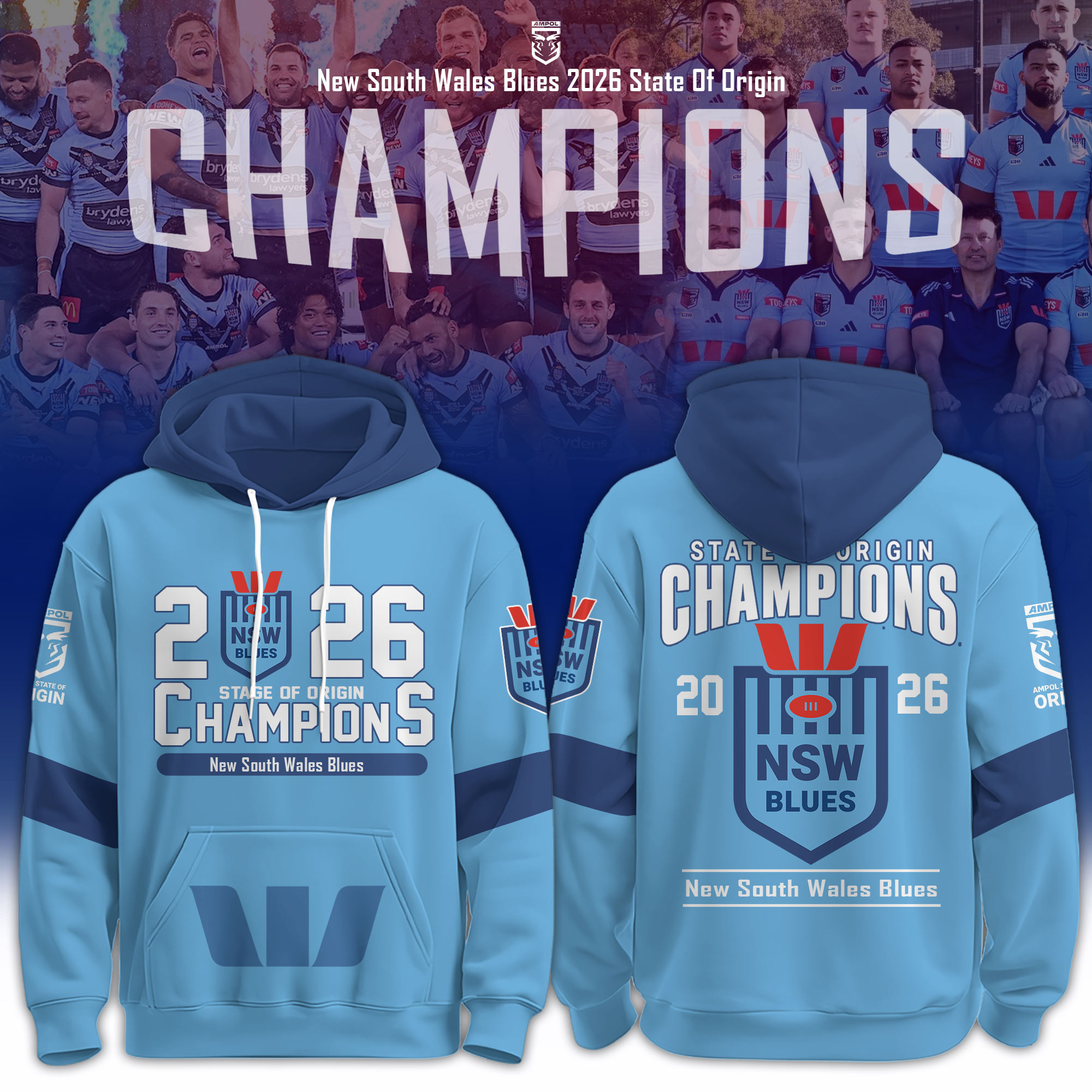 New South Wales Blues 2026 State Of Origin Champions Limited Edition Hoodie