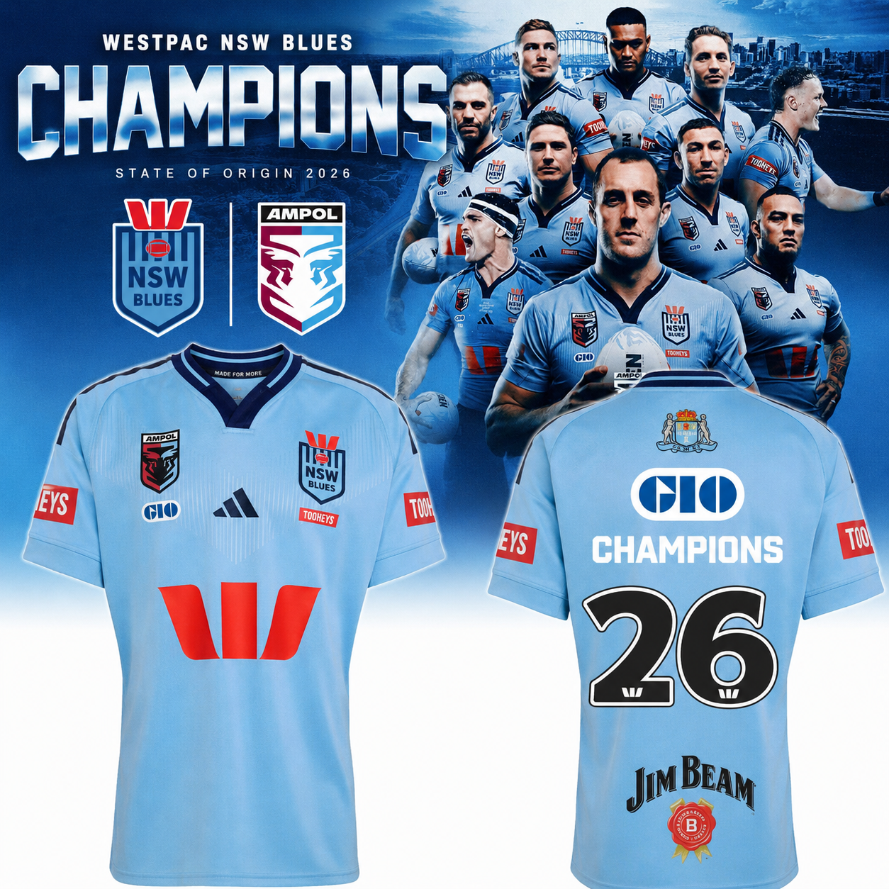 New South Wales Blues 2026 State Of Origin Champions Limited Edition Jersey