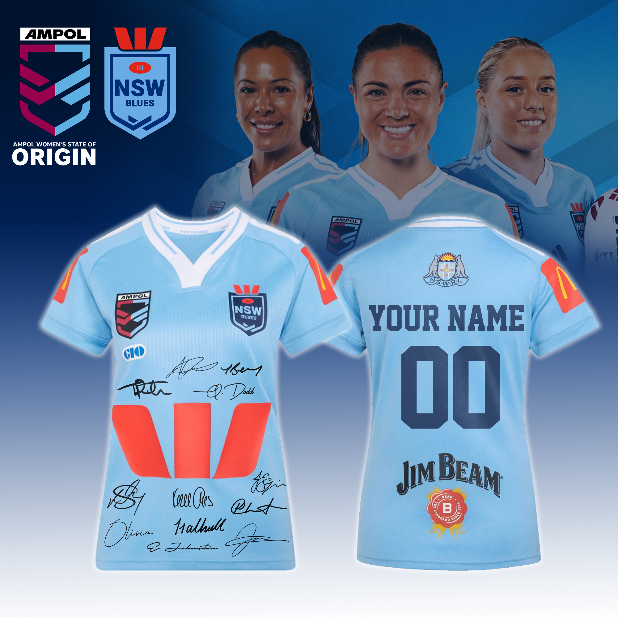 New South Wales Blues 2026 Womens State Of Origin Signature Jersey Collection Gifts For Fans