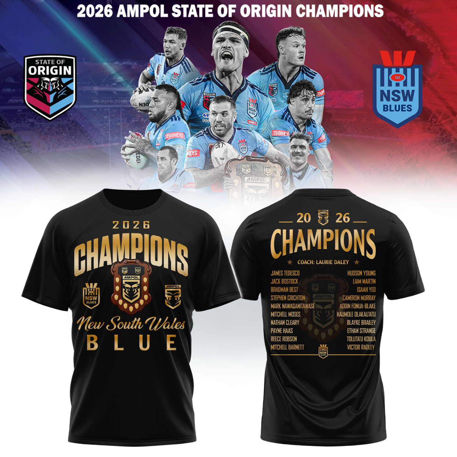 New South Wales Champions 2026 Premium Graphic T Shirt