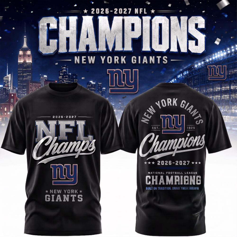 New York Giants 2026 2027 NFL Team Champions Premium 3D Fan Shirt
