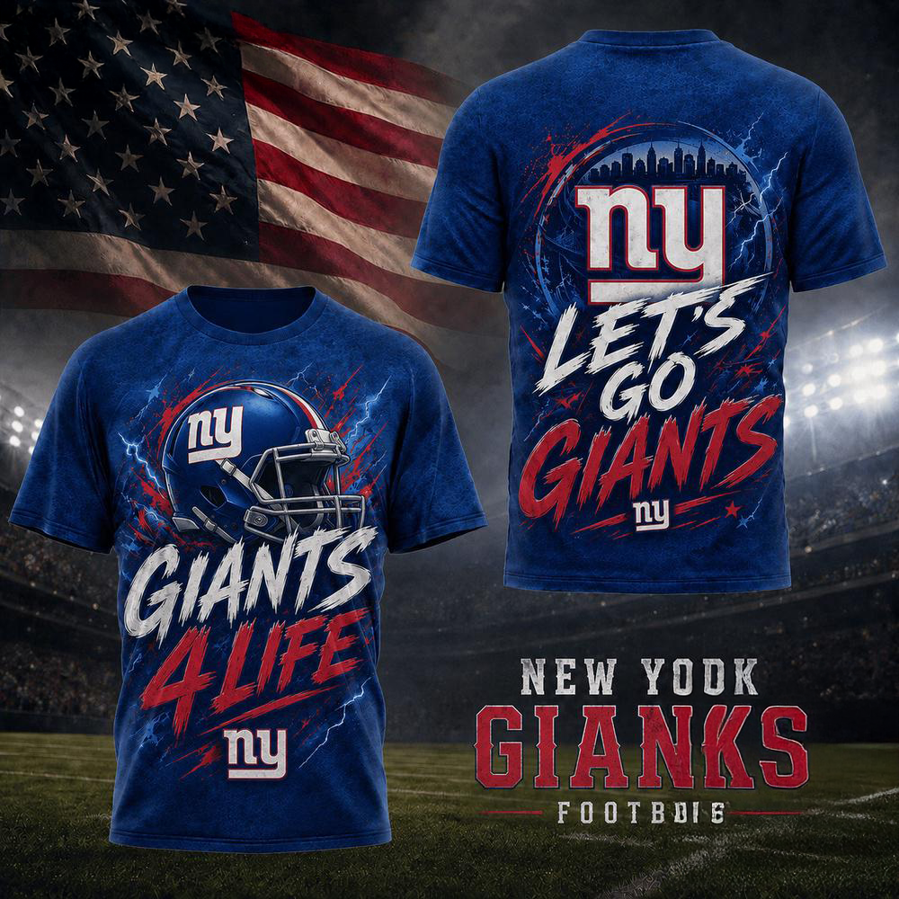 New York Giants NFL Fan For Life Limited Edition 3D Graphic T Shirt Gifts For Fans