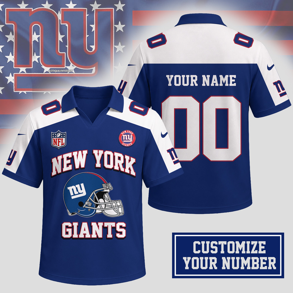 New York Giants Premium NFL Helmet Graphic Jersey