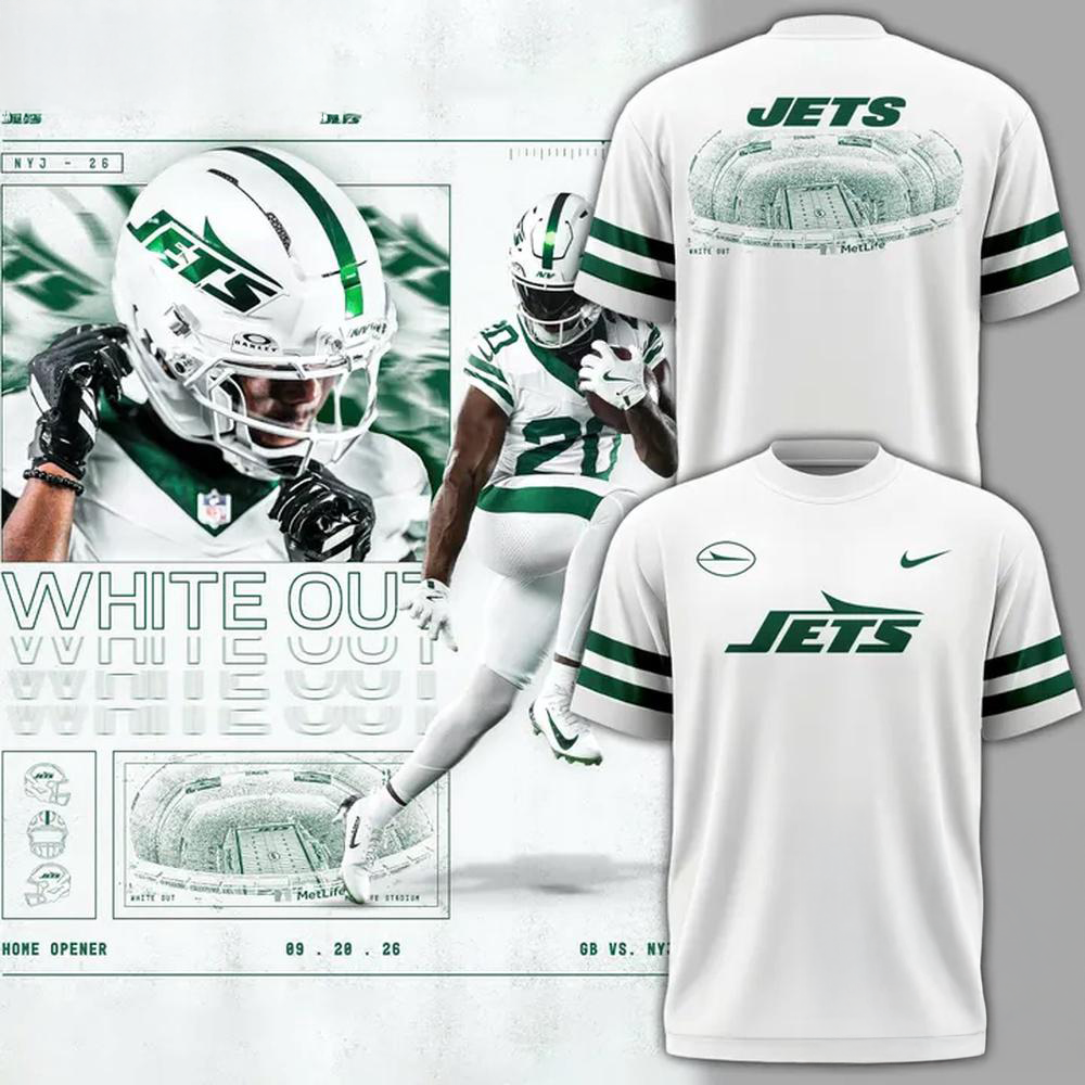New York Jets 2026 White Out Uniforms Graphic T Shirt