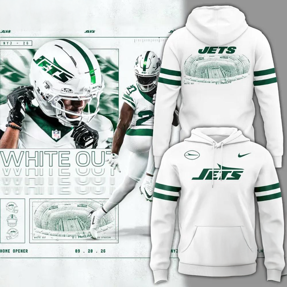 New York Jets 2026 White Out Uniforms Limited Edition Pullover Hoodie