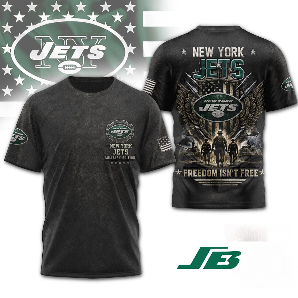 New York Jets NFL Freedom Team Military 3D Graphic T Shirt Football Fan Edition