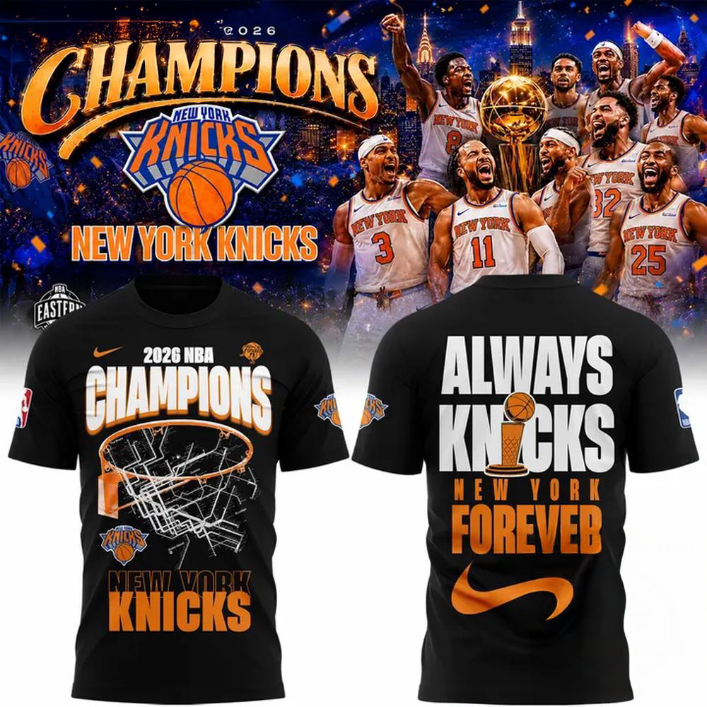 New York Knicks 2026 NBA Finals Champions Black 3D Fan Shirt