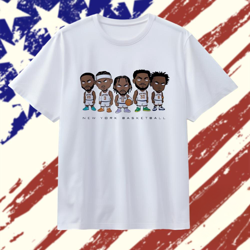New York Knicks Basketball Chibi Player Caricature Graphic T Shirt