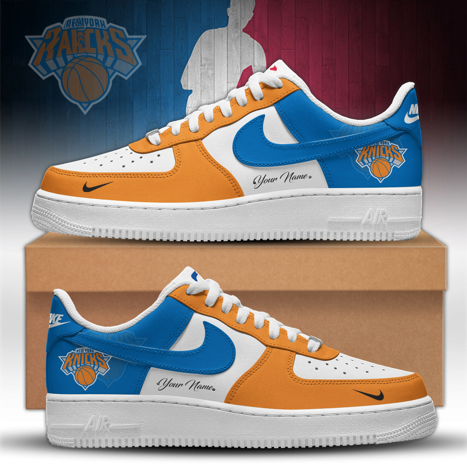 New York Knicks Custom Nike Air Force 1 Low V3 Sneakers