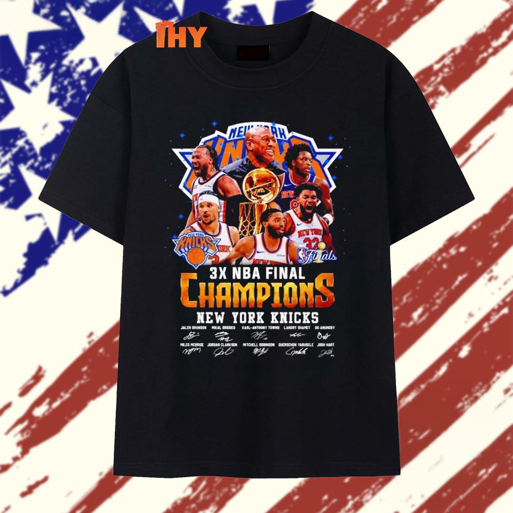 New York Knicks Three Time NBA Finals Champions Graphic T Shirt