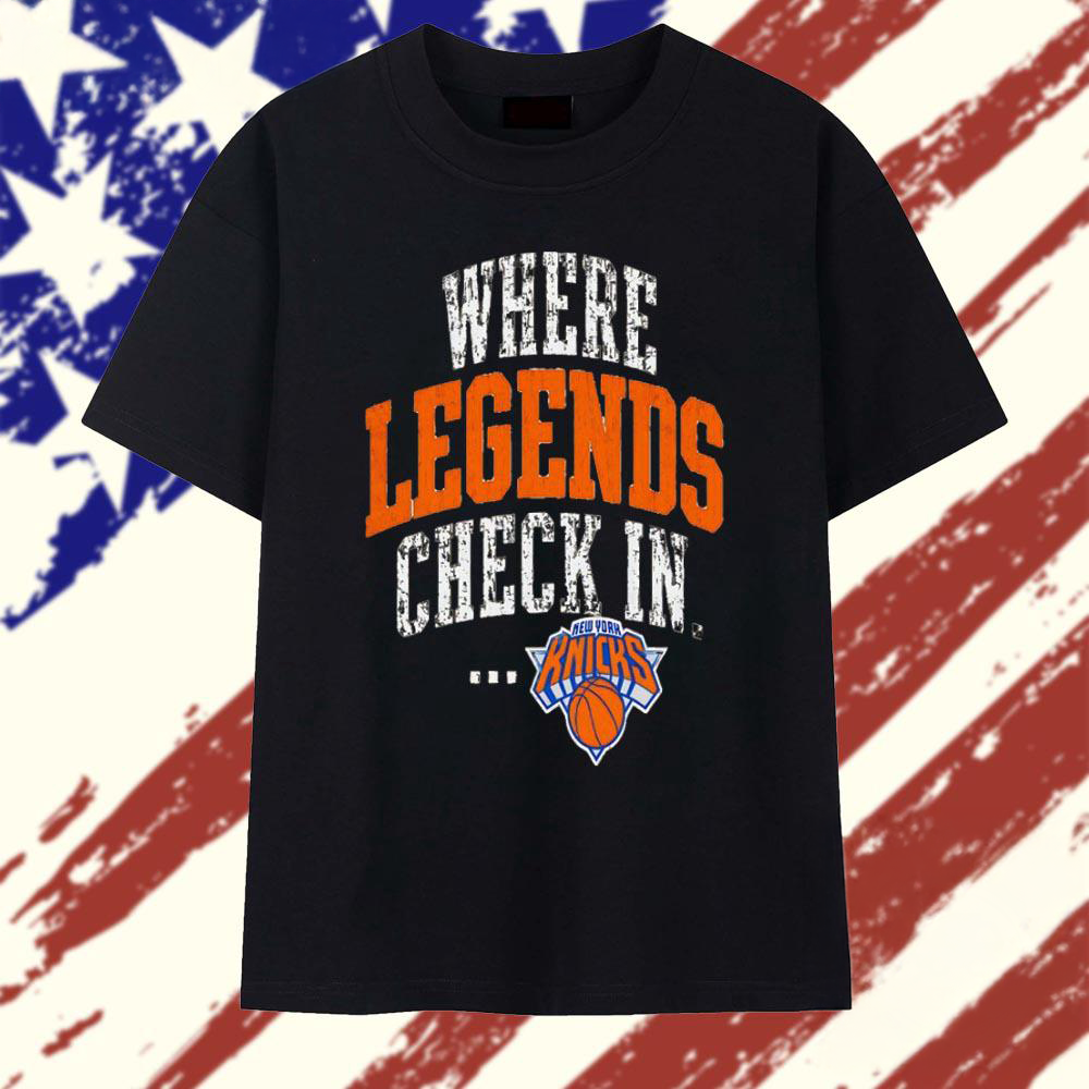 New York Knicks Where Legends Check In Basketball Graphic T Shirt