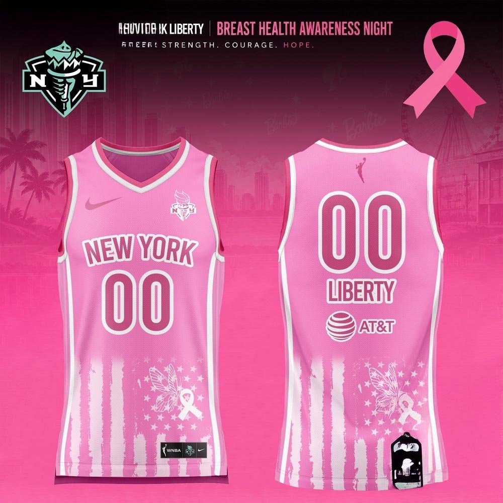 New York Liberty 2026 WNBA Breast Health Awareness Night Limited Edition Basketball Jersey 1 - Unicasport New York Liberty 2026 WNBA Breast Health Awareness Night Limited Edition Basketball Jersey